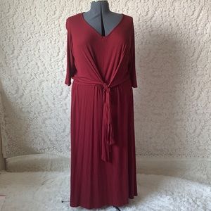 Lane Bryant Burgundy Midi Dress, 22/24